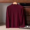 Suéter liso de color sólido con cuello medio alto, grueso, corte holgado, tejido base para otoño e invierno para hombre, estilo nuevo en azul marino y negro