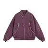Yidao Vintage 2025 Inverno Novo Retro Americano Casual Gola Baseball Design com Zíper Jaqueta de Algodão Quente