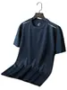 Nova Camiseta Casual Masculina de Seda Gelada Manga Curta Masculina Verão Malha Jovem Respirável Camisa Esportiva Secagem Rápida Transfronteiriça