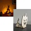 Ornamentos de Projeção de Madeira Artesanais DIY Halloween Mais Vendidos Transfronteiriços, Castiçais de Luz e Sombra, Decorações Personalizadas de Atmosfera para o Festival dos Fantasmas