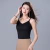 Nueva camisola elástica para mujer, traje pequeño de otoño, camisa básica ajustada, belleza interior, sujetador de espalda, top integrado, moda