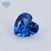 Piedra desnuda de cristal afilado artificial en forma de corazón, gema sintética de color piedra desnuda en forma de corazón 113#106#142# sistema azul-verde