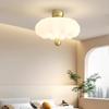 Lámpara de Techo para Dormitorio Color Crema Estilo Francés, Lámpara de Calabaza Nueva, Iluminación Artística para Estudio Acogedor Vintage, Dormitorio Principal