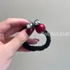 Diadema de Pelo Pequeña con Strass de Bola Roja Ancora Cuerda para el Cabello de Mujer Adorno para la Cabeza Banda de Goma Elástica Alta Duradera