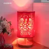 Luz nocturna cálida romántica para habitación de boda, mesita de noche, lámpara de mesa de dormitorio, simple moderna, regalo de boda para cuidado, lámpara Ever