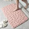Alfombra de Baño de Coral de Tres Piezas Personalizada Antideslizante Absorbente Piedra Alfombrilla de Piso de Baño Moderna y Sencilla