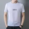 Camiseta de Seda de Hielo de Secado Rápido para Hombre, Deportiva de Verano, Fina, Transpirable, Casual, Cuello Redondo, Talla Grande, Camiseta de Manga Corta para Hombre con Cabello Generativo