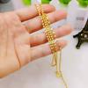 Collar de mujer chapado en oro de 60 cm de largo con baño de vacío de latón, joyería de oro de imitación, cadena de ondas de agua, cadena de caja, venta al por mayor