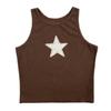 Nuevo Estilo Verano 2025 Top Chaleco para Mujer Color Sólido, Escote Redondo, Sin Mangas, Espalda Descubierta, Estampado de Estrella Bordada