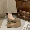 Sapatos Birkenstock planos versáteis retrô para mulheres, novos mocassins de calçar com bico quadrado para o outono de 2026, mocassins macios de sola flexível para o dia a dia