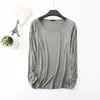 Camiseta de manga larga para mujer 2022 Primavera y Otoño Nueva para mujer Versátil Estilo Camiseta básica de modal Corte ajustado Top interior