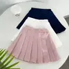 Saia Plissada Estilo College para Meninas Saia Alunos do Ensino Fundamental Primavera e Outono Branca Infantil Saia JK Infantil Grande Saia de Verão para Crianças