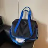 Bolsa de mano tipo tote para pareja, estilo coreano, con bloques de color, expandible, adecuada para viajes cortos, viajes y estudiantes que regresan a la escuela, con un compartimento separado para zapatos