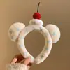 Diadema de Felpa con Estampado de Leopardo Rosa y Moño de Gatito para Mujer, Diadema Linda Versátil para Lavarse la Cara, Pasador, Tocado de Corona Alta