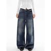 Jeans Wide Leg Relaxado para Mulheres de Cintura Alta Reta Solta Primavera Tendência Versátil Calças Wide Leg