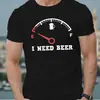 PRECISO DE CERVEJA Camiseta Masculina de Manga Curta Camiseta de Verão Top