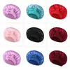 Gorro de satén personalizado transfronterizo para dormir, sombrero de invierno de una sola capa de ala ancha para mujer, sombrero de punto de color sólido de tela de satén para el posparto con parte superior redonda