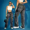 Macacão Moda Europeia e Americana de Alta Elasticidade com Múltiplos Bolsos Calça Jeans Transfronteiriça com Corrente Pendurada Jeans Popular da Amazon