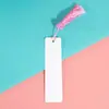 Marcadores de página criativos para presentes, marcadores de página práticos de metal e alumínio DIY, materiais em branco, borlas coloridas, adequados para estudantes usarem enquanto leem
