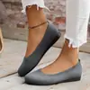 Estación Independiente Primavera 2025 Exportación Talla Grande Calzado Plano Europeo y Americano Tejido de Malla Redondo de Punta Redonda con Boca Baja, Moda para Exterior y Zapatos Versátiles