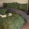 Juego de ropa de cama de cuatro piezas estilo francés vintage de algodón puro Clase A cepillado, juego de ropa de cama engrosada de algodón todo incluido de lujo ligero, funda de edredón, sábana, juego de tres piezas 4
