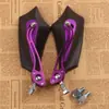 Vehículo eléctrico de motocicleta con asistencia de potencia accesorios modificados aleación de aluminio hoja de cuchillo calabaza de Halloween reflectante espejo retrovisor espejo de marcha atrás universal