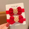 Banda de goma para el cabello con lazo rojo para Año Nuevo infantil, accesorios para el cabello, coleta elástica alta para Año Nuevo infantil
