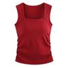 2027 Nuevo Estilo de Verano Chica Atractiva Cuello Cuadrado Tirantes Anchos Chaleco Integrado con Almohadillas en el Pecho Ajuste Ceñido Top Adelgazante para Mujer