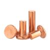 Remache sólido de cabeza plana de cobre rojo GB109, clavo de cobre con tapa plana, clavo de percusión manual, M2M2.5M3M4M5M6M8
