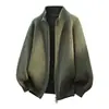 Nuevo cárdigan de punto con cuello alto para otoño e invierno para hombre, chaqueta suéter texturizada de color liso, chaqueta larga casual holgada con cremallera