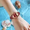 Reloj de Cuarzo Suizo para Mujer, Modelo con Forma de Diamante, Pequeño Reloj Verde de Moda, Dropshipping para Transmisiones en Vivo