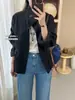 Chaqueta cortavientos de otoño de estilo coreano, nueva moda, con cuello alto y cordón, para mujeres petite, top casual holgado adelgazante