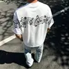 Camiseta de Manga Corta Bordada con Símbolo Musical, Estilo Nuevo de Verano 2026 para Hombre, Estilo High Street Americano, Corte Holgado, Top de Pareja de Moda