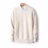 Suéter Baicai de Terciopelo 100% Lana Pura Cuello Redondo para Hombre Otoño/Invierno Cable Grueso Tejido Moda de Negocios Casual Capa Base Tejida