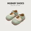WISH Sapatos Pequenos de Couro Sapatos de Princesa Primavera 2022 Sapatos para Bebê Menina Criança Pequena Sola Macia Verão Sapatilhas Pequenas de Renda para Crianças