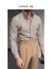 Camisa Seersucker Casual y de Moda 2024, Botones Retro de Moda, Cuello Ancho, Forro, Versátil y Elegante para el Uso Diario para Hombres