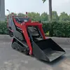 Nueva minicargadora de orugas a gasolina, cargadora compacta de orugas para granja pequeña, cargadora de orugas para huertos de carga frontal