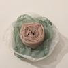 Flores de Malha Estilo Retrô Borda Queimada Rosa Seca Enrolada Distressed Estéreo Corsage Acessórios para Roupas Bolsas Joias