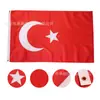 Amazon 90*150cm Bandeira Turca Bordada em Estoque Tecido Oxford 210D Bandeira Impermeável Dupla Face