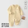 Macacão de bebê, Classe A, primavera e outono, macacão de bebê com fecho frontal, macacão sem costura, cor sólida, roupa para recém-nascido