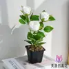 Flores Artificiales, Flores de Plástico, Flores Secas, Rosas Redondas Pequeñas de Tres Cabezas, Arreglos Florales Simulados para Mesas de Comedor, Ramos, Decoraciones de Plantas Pequeñas en Maceta