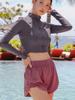 Traje de baño deportivo de talla grande para mujer, nuevo modelo 2025, con abertura en el vientre, para playa, vacaciones en aguas termales [Una generación de cabello]