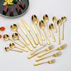 Cuchillo Occidental, Tenedor y Cuchara 1010 Oro Acero Inoxidable Vajilla Cuchara para Remover Café Pala para Pastel Juego de Cuchillo y Tenedor para Bistec de Hotel
