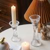 Estilo Nórdico Transparente Retro Cristal Cintura Pequeña Portavelas de Vidrio Adornos Decoración Mesa de Comedor Modelo Soportes para Velas Props