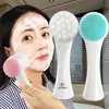 Lava-Rosto de Limpeza Dupla Face Escova de Massagem Facial Manual com Cerdas Macias Poros Removedor de Maquiagem Artefato Limpeza Profunda Silicone