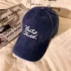 Gorra de Béisbol Lavada con Efecto Desgastado Vintage para Mujer, Ala Ancha, Corona Profunda, Adelgazante, Bordada, Gorra Suave de Pato para Exteriores
