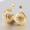 Brincos Geométricos em U de Aço Inoxidável Fundido 19mm Moda Transfronteiriça Europeia e Americana Brincos de Aço Titânio Dourado 14K Versáteis Retrô para Mulheres