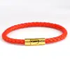 Pulseira de Cordão de Couro com Padrão Vintage, Tendência da Moda Europeia e Americana, Fivela de Couro Personalizada, Botão de Pressão Dourado em Aço Titânio, Qualidade Superior de Couro