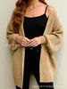 Cardigan de Tricô Grosso com Manga Lanterna Feminino Amazon 2026 Novo Estilo Outono e Inverno Suéter de Tricô com Bolsos Casaco Grosso Feminino