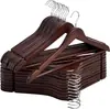Amazon Exports Perchas de Madera para Ropa para Uso Doméstico, Perchas Antideslizantes de Madera Maciza para Tiendas de Ropa, Hoteles y Almacenamiento en Armarios